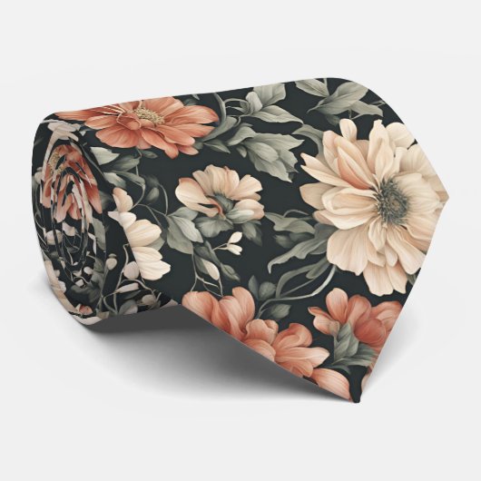 Elegantes botanisches Gartenmuster Krawatte (Gerollt)