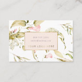 Elegantes botanisches Gold-Frame-Wildblume-Logo Visitenkarte (Rückseite)