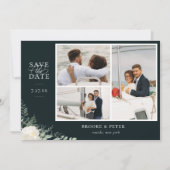 Elegantes botanisches Green Flat Save the Date Fot (Vorderseite)