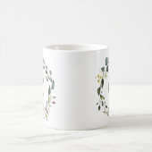 Elegantes Botanisches Greenery Wreath Monogramm Kaffeetasse (Mittel)