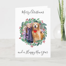 Elegantes botanisches Grün Kraut Weihnachtsfest Fo Feiertagskarte