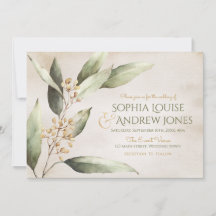 Elegantes botanisches Grün Vintage rustikale Hochz