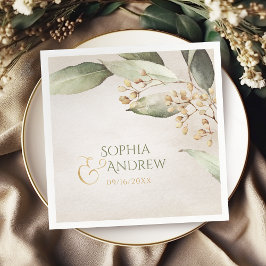 Elegantes botanisches Grün Vintage rustikale Hochz Serviette