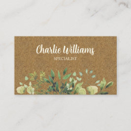 Elegantes botanisches grünes Blätter kraft Visitenkarte