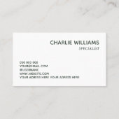 Elegantes botanisches grünes Blätter weiß Visitenkarte (Rückseite)