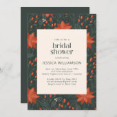 Elegantes botanisches grünes Brautparty Einladung (Vorne/Hinten)