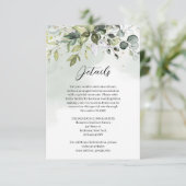 Elegantes botanisches grünes Eukalyptusgold Begleitkarte (Stehend Vorderseite)