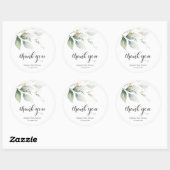 Elegantes botanisches grünes Gold Danke-Aufkleber Runder Aufkleber (Blatt)