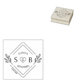 Elegantes Botanisches Hochzeitmonogramm Gummistempel (Stempel)
