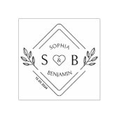 Elegantes Botanisches Hochzeitmonogramm Gummistempel (Prägung)