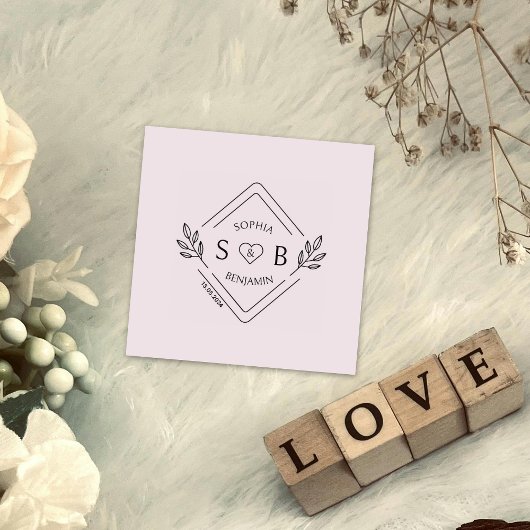 Elegantes Botanisches Hochzeitmonogramm Gummistempel