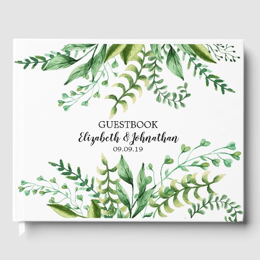 Elegantes Botanisches Hochzeitsbuch Gästebuch (Vorderseite)