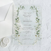 Elegantes botanisches Hochzeitsessen Probe Acryleinladungen