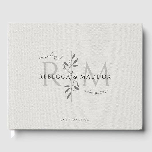 Elegantes Botanisches Hochzeitsgästebuch Gästebuch (Vorderseite)