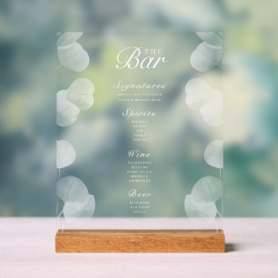 Elegantes botanisches Hochzeitsmenü - Akryllisches Acrylschild