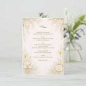 Elegantes botanisches Hochzeitsmenü Menükarte (Stehend Vorderseite)