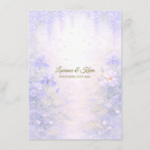 Elegantes botanisches Hochzeitsmenü Menükarte (Rückseite)