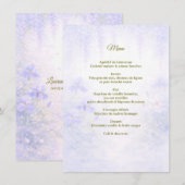 Elegantes botanisches Hochzeitsmenü Menükarte (Vorne/Hinten)