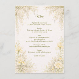 Elegantes botanisches Hochzeitsmenü Menükarte