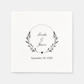 Elegantes Botanisches Hochzeitspapier Serviette (Vorderseite)