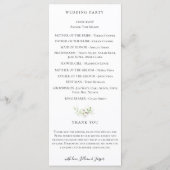 Elegantes botanisches Hochzeitsprogramm mit Wildbl Programm (Rückseite)