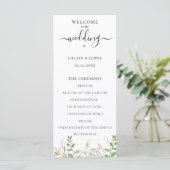 Elegantes botanisches Hochzeitsprogramm mit Wildbl Programm (Stehend Vorderseite)