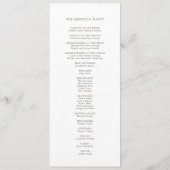 Elegantes botanisches Hochzeitsprogramm Programm (Rückseite)