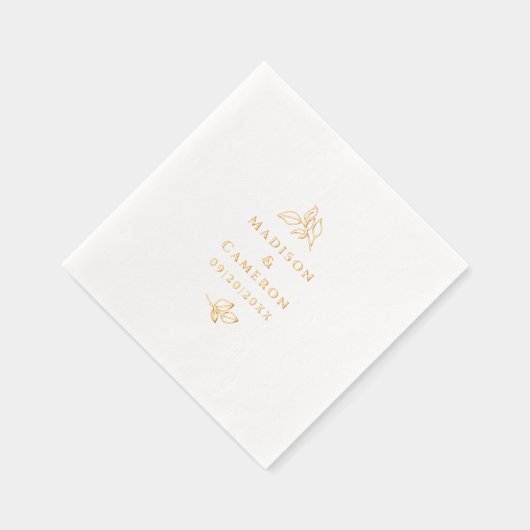 Elegantes botanisches Hochzeitssemble - Real Gold Servietten Mit Folie (Rechts)