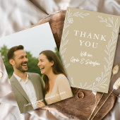 Elegantes botanisches Hochzeitsstil Romantisches F Dankeskarte