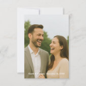 Elegantes botanisches Hochzeitsstil Romantisches F Dankeskarte (Vorderseite)