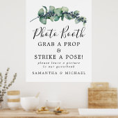 Elegantes botanisches Hochzeitsszenario-Foto Poster (Küche)