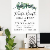 Elegantes botanisches Hochzeitsszenario-Foto Poster (Heimbüro)