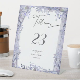 Elegantes botanisches Hochzeitstisch-Nummernschild Sockelschild