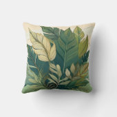 Elegantes botanisches Kissen mit lebhaftem Leaf-De (Rückseite)