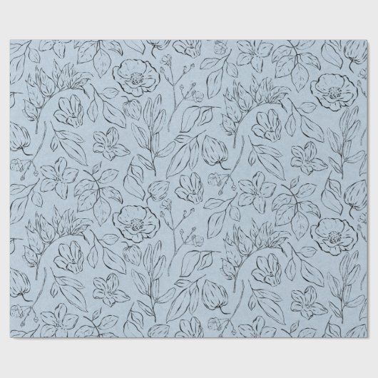 Elegantes botanisches Kunstmuster Geschenkpapier (Flach)