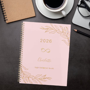 Elegantes botanisches Laub in Roségold Planer