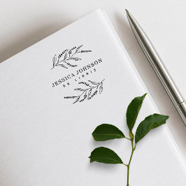 Elegantes Botanisches Lavander Individuelle Name B Gummistempel