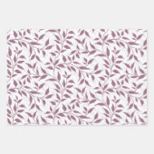 Elegantes botanisches Leaf Dance Foliage HD 3 Farb Geschenkpapier Set (Vorderseite 3)