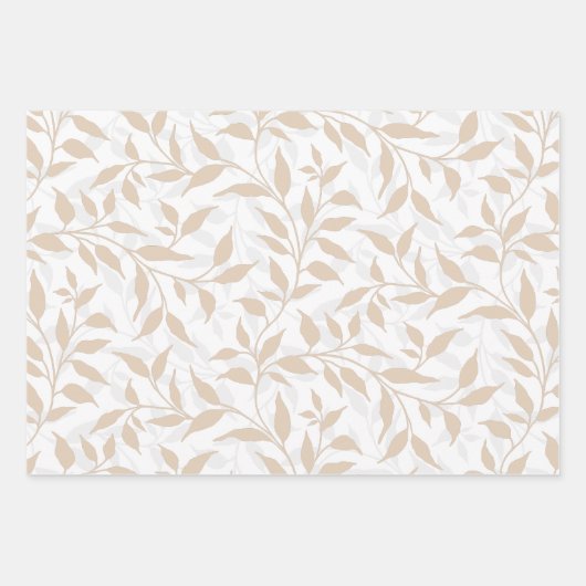 Elegantes botanisches Leaf Dance Foliage HD 3 Farb Geschenkpapier Set (Vorderseite 2)