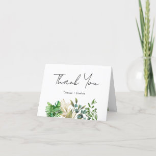 Elegantes botanisches Leaf Dankeskarte