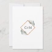 Elegantes botanisches Leaf Grüne Weinroute Mendris Einladung (Rückseite)