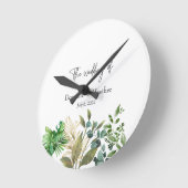 Elegantes botanisches Leaf-Hochzeitsfest Runde Wanduhr (Winkel)