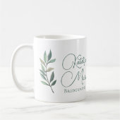 Elegantes botanisches Leaf Personalisiert Bridesma Kaffeetasse (Links)