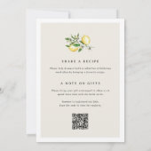 Elegantes botanisches Lemon Alles in einem Brautpa Einladung (Rückseite)