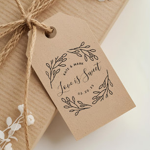 Elegantes botanisches Liebesgeschenk zur Hochzeit  Gummistempel