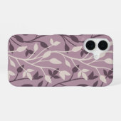 Elegantes Botanisches Lila-Blatt Minimal iPhone 16 Hülle (Rückseite (Horizontal))