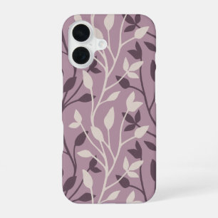 Elegantes Botanisches Lila-Blatt Minimal iPhone 16 Hülle
