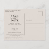 Elegantes botanisches Misty Pink Save the Date Ankündigungspostkarte (Rückseite)