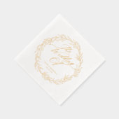 Elegantes Botanisches, modernes Skriptdatum Servietten Mit Folie (Rechts)