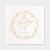 Elegantes Botanisches, modernes Skriptdatum Servietten Mit Folie (Vorderseite)